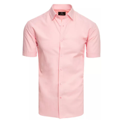 Pink men's shirt with short sleeves Dstreet KX0943