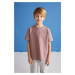 GRIMELANGE Fae Boys 100% Cotton Short Sleeve Crew Neck Damson / Gray / White T-shirt