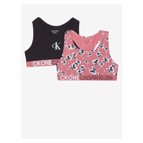 Set of two girls' bras in black and pink Calvin Klein - unisex
