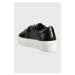 Kožené tenisky Calvin Klein Flatform Cupsole Lace Up čierna farba,