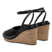 Calvin Klein Espadrilky Wedge Sandal 70 Mono Jacq HW0HW01961 Čierna