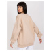 SVETLOBÉŽOVÁ OVERSIZE MIKINA S ČIERNOU POTLAČOU EM-BL-617/G.11-BEIGE