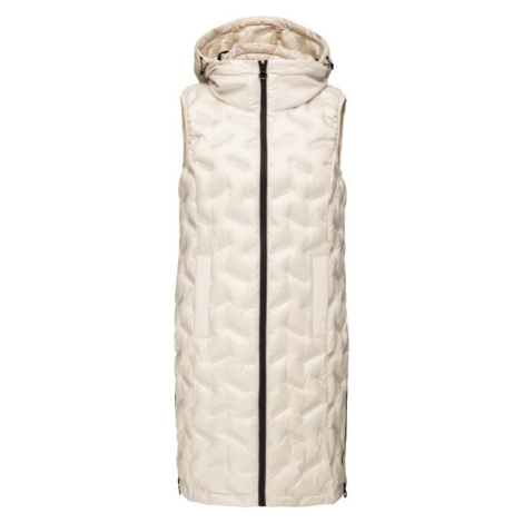 s.Oliver RL OUTDOOR WAISTCOAT Dlhá vesta s prešívaním, béžová, veľkosť