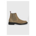 Semišové topánky HUGO Iker pánske, béžová farba, 50497807