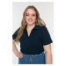 Trendyol Curve Navy Blue Ribbed Knitted Blouse