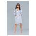 Comfortable bathrobe with long sleeves - blue