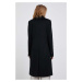 Vlnený kabát Calvin Klein čierna farba, prechodný