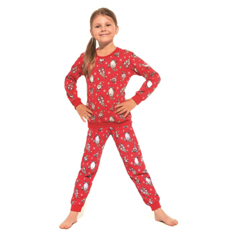 Dievčenské pyžamo 033/163 Gnomes3 - CORNETTE Červená