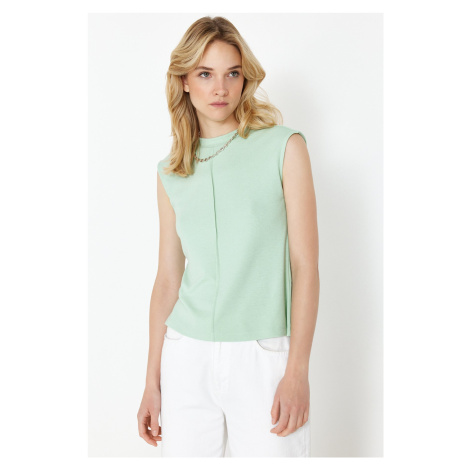 Trendyol Mint Viscose/Soft Fabric Fitted Stretchy Knitted Blouse