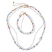Assorted Pearlescent Layering Necklace and Ankle Set Multicolored