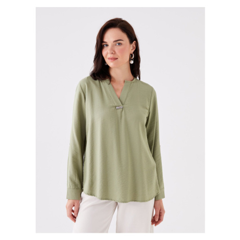 LC Waikiki Loose Collar Plain Long Sleeve Women's Blouse