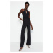 Trendyol Black Woven Jumpsuit with Shiny Stones
