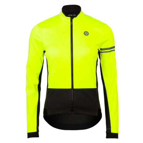 AGU Cyklistická zateplená bunda - WINTER ESSENTIAL W - čierna/žltá