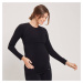 Dámske bezšvové tehotenské tričko MP s dlhými rukávmi – čierne