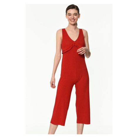 Z6478 DEWBERRY LADIES JUMPSUIT-RED