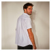 Jednofarebná košeľa s krátkymi rukávmi s efektom ľanu