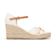 Dámske espadrilky s mašľou vpredu krémové 98-DP-500-9