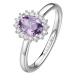 Brosway Elegantný strieborný prsteň Fancy Magic Purple FMP75 54 mm