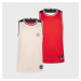 Obojstranný basketbalový dres T500 unisex červeno-béžový