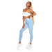 Sexy High Waist Push-Up Leggings with Bow babyblue