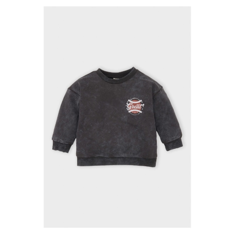 DEFACTO Baby Boy Crew Neck Printed Washable Faded Effect Sweatshirt