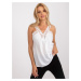 BIELY TOP S ČIPKOVÝM LEMOVANÍM A RAMIENKAMI -TW-TP-BI-1322.57-WHITE