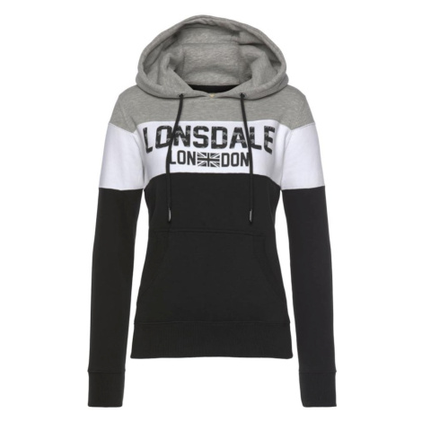 LONSDALE Mikina 'Penbryn'  sivá / čierna / biela