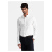 Ombre Classic men's SLIM FIT shirt in satin fabric - white