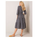 Dámske čierne šaty s opaskom LK-SK-508005.07P-gray-black