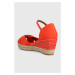 Sandále Tommy Hilfiger BASIC OPENED TOE MID WEDGE oranžová farba, FW0FW04785