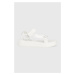 Sandále Calvin Klein Jeans dámske, biela farba, na platforme