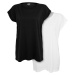 Women's T-shirt with extended shoulder 2-pack black/white