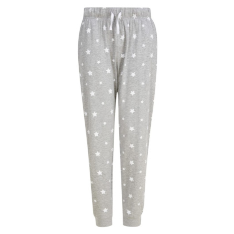 SF (Skinnifit) Pánske vzorované pyžamové nohavice - Šedý melír / biela