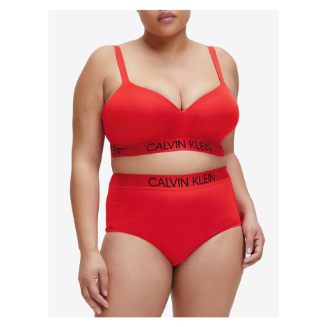 Calvin Klein červený horný diel plaviek Demi Bralette Plus Size High Risk Red