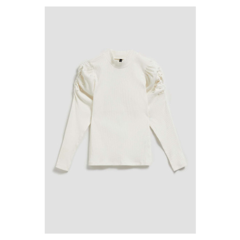 Puff sleeve blouse - white || - ecru Moodo