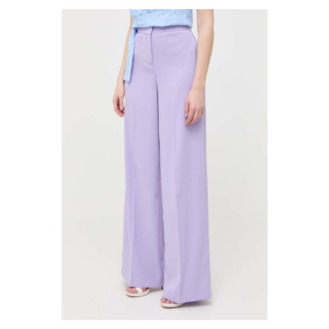 Nohavice Pinko dámske, fialová farba, široké, vysoký pás