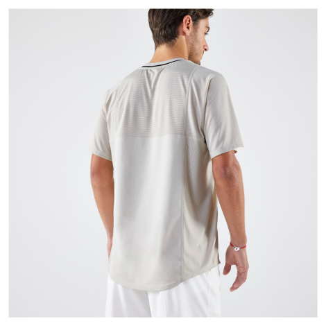 Pánske tenisové tričko Dry Gaël Monfils s krátkym rukávom béžové ARTENGO