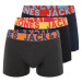 JACK & JONES Boxerky 'Sense'  tmavomodrá / antracitová / oranžová / čierna