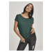 Women's striped T-shirt with dark green/black yarn