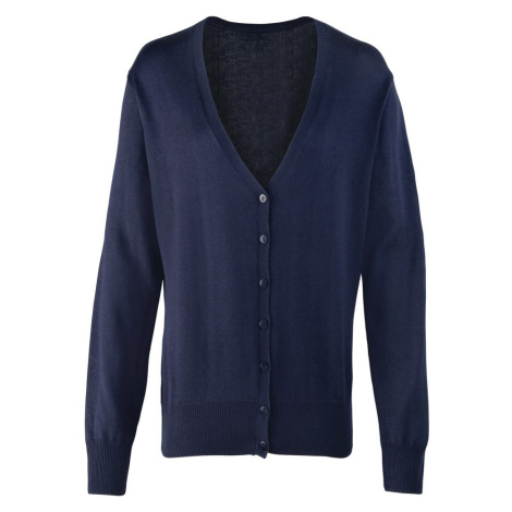 Premier Workwear Dámsky sveter so zapínaním - Námornícka modrá