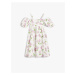 Koton Dress Midi Floral Off Shoulder Straps Balloon Sleeve Cotton