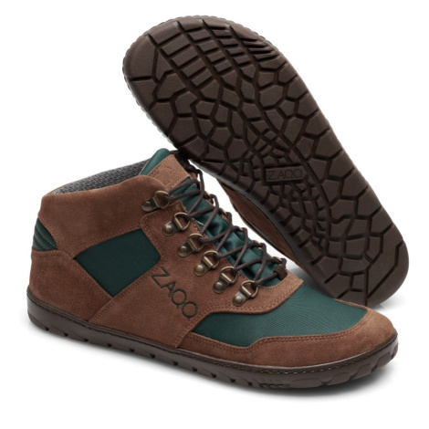 Barefoot outdoorová obuv Zaqq - Hiqe mid Brown Green