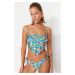 Trendyol Lila Print Detail Bikini Top