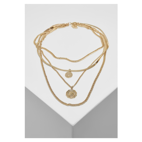 Flat layering necklace - gold colors