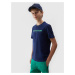 Boys' T-shirt with 4F print - navy blue