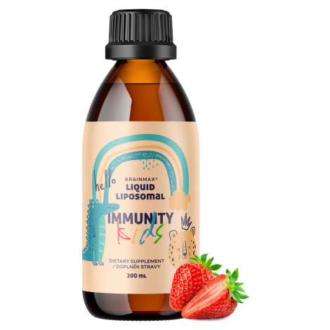 BrainMax Lipozomálny komplex Vitamínov pre deti, Podpora Imunity, jahoda, 200 ml