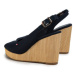 Tommy Hilfiger Sandále Iconic Elena Sling Back Wedge FW0FW04789 Tmavomodrá