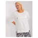Ecru casual blouse plus size with slits
