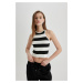 DEFACTO Fitted Striped Barbell Neck Knitted Tank Top