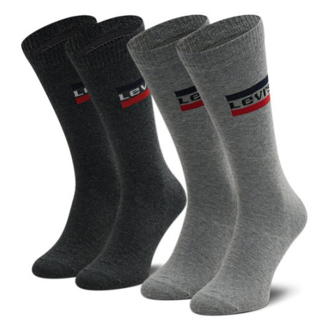 Levi's® Súprava 2 párov vysokých ponožiek unisex 37157-0554 Sivá Levi´s